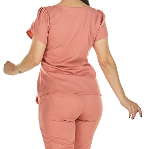 Blusa Scrub Transpassada Nude Rosa Queimado Cor:Burning Sand;Tamanho:M
