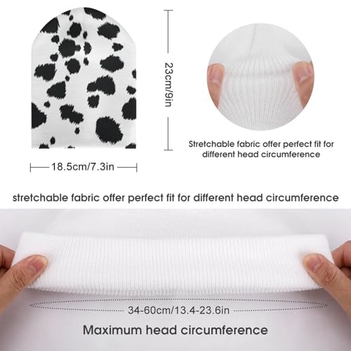 Dalmatian Print Pattern Kids Beanie Hat for for Girls Boys Children Cap Winter Knitted Chemo Cancer Headwear Accessories Gifts Decoration Black2
