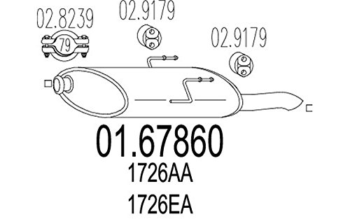 Tłumik końcowy MTS 01.67860 D: 610 mm