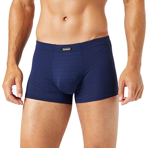 Bruno Banani Hipshort Check Line 2.0 Gr. L - Karomuster Blau - Elastische Herren Boxershorts Eng Anliegend - Mikrofaser Unterhose - Ideale Passform