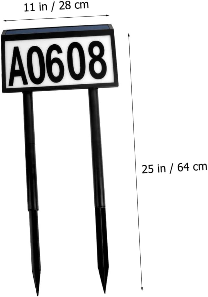Solar Address Sign Light LED Number Plaque Waterproof Solar Doorplate Lamp for Outdoor Use Solar-Powered Address Number Light Stakes for Gardens and Pathways