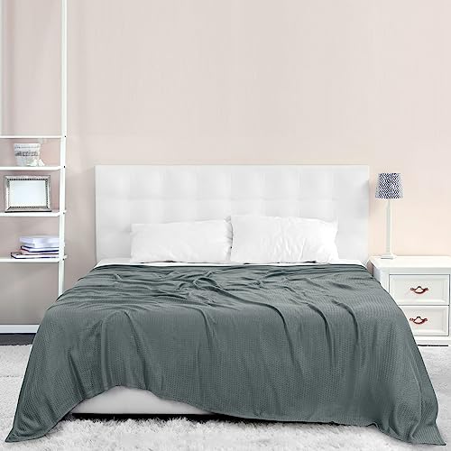 PiccoCasa Cooling Bamboo Blanket All Seasons Breathable for Hot Sleepers Soft and Lightweight for Bed Sofa Thin Blanket Summer Keep Cool Dark Gray Single 150x200cm - Image 2
