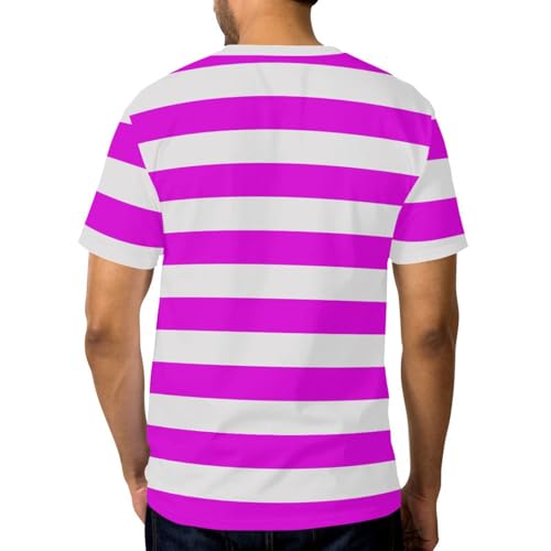 Men's Fashion Loose Fit Crewneck Stripe T-Shirt3