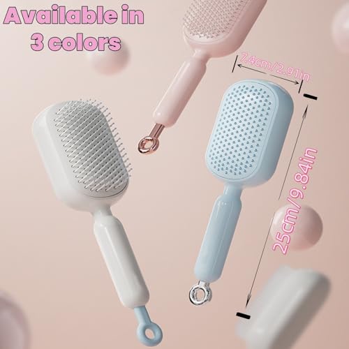 Cepillo peine masajeador retráctil para cabello blanco miniatura 2