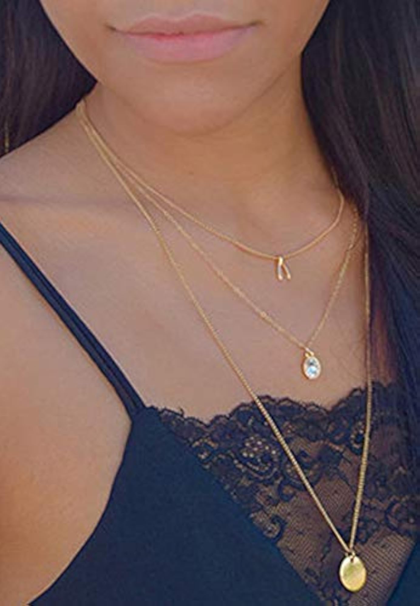 Multilayer CZ Western Neck Chain Necklace (244np)
