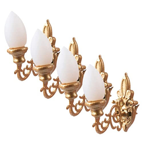 SUPVOX 4Pcs Miniature Lamp Decorative Doll House Lamp Model for Microlandscape Compact Design Easy Installation for Village Models and House Decor