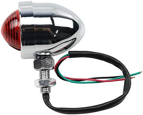 Motocicleta 0.394 in Luz trasera de freno trasero para Cafe Racer Choppers Bobbers Cruisers Custom CB (cromo)