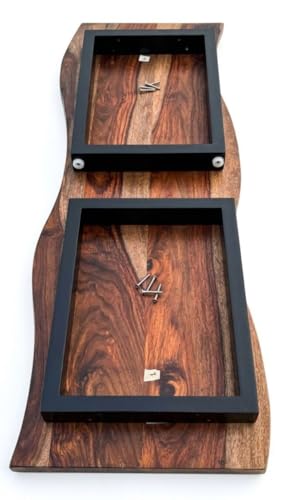 Image of Modern Coffee Table for Living Room | Sheesham Wood Center Table with Natural Edge Top | Wooden Leg Cocktail Table | Contemporary Tea Table Furniture for Home, Lounge & Apartment | Light Walnut