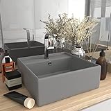 👐【Lavabo de forme carré】Notre lavabo de forme carré, en céramique de première qualité, est un supplément élégant à toute salle de bain, toilette ou cabinet de toilette.