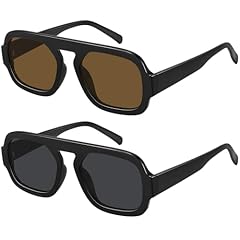 2 Pack: Black Frame Grey Lens+black Frame Brown Lens