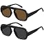 2 Pack: Black Frame Grey Lens+black Frame Brown Lens