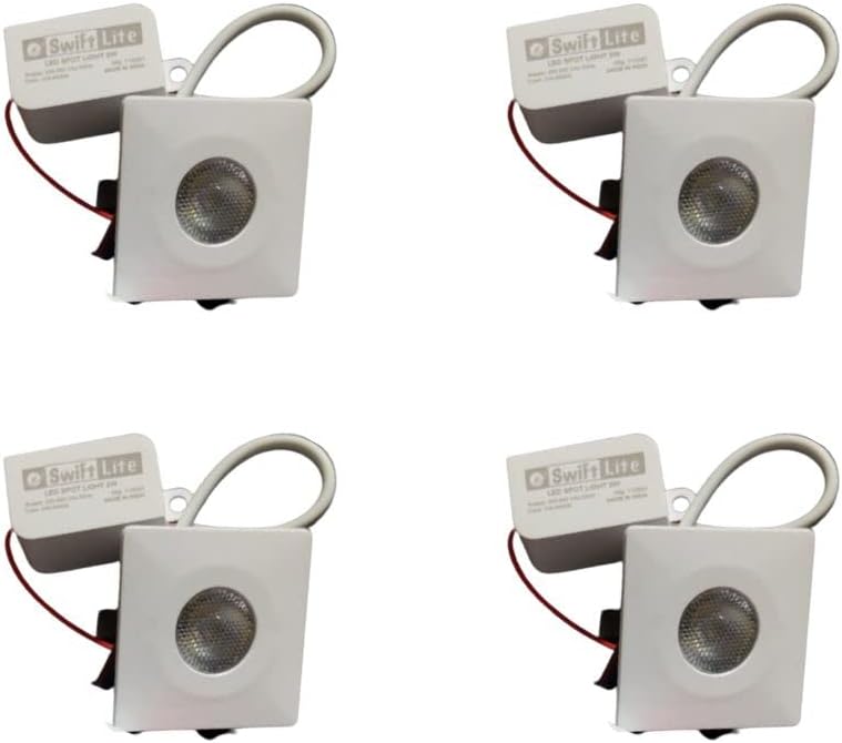Swift Lite LED Light Pack of – 4, 2 Watts – Square Button Light - Cool White (P4 - CW-2W SBL)