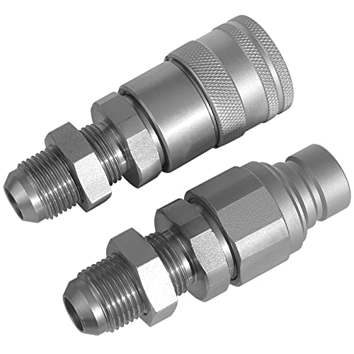 Image of 1 /2 inch Body ISO 16028 Skid Steer Bobcat Flat Face Hydraulic Quick Connect Couplers & 5 /8″ JIC Thread Size,The Universal Quick Disconnect Coupler for Bobcat Case /New Holland etc
