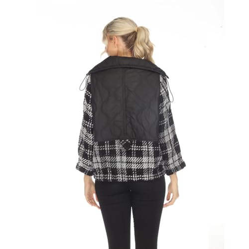 Moonlight Quilted Check-Trim Pullover - 37822