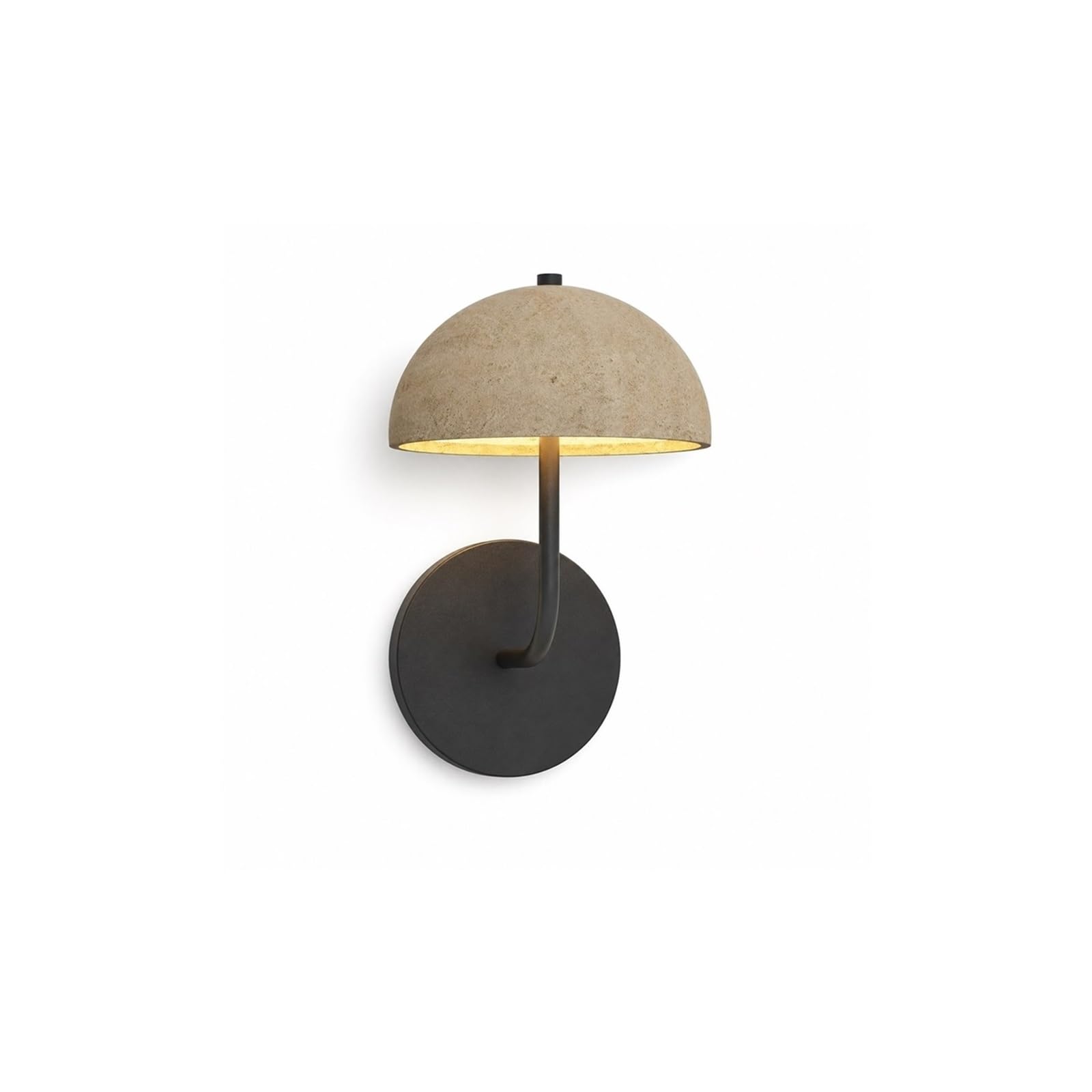 OZBMA Yellow Travertine Stone Wall Lantern, European Outdoor Light, IP65 Waterproof Exterior Sconce with Modern Dome Mushroom Shade, LED Porch Lighting Fixtures for Garden Patio Threshold
