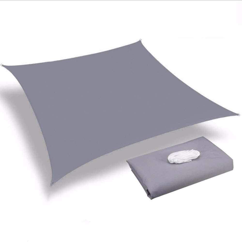 Voile d'ombrage respirant gris pour aménager un repas de jardin