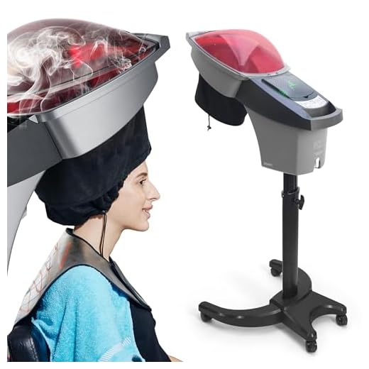 Elitzia Hair Steamer Salon Micro Mister Hair Scalp Treatment Dye Perm Professional O3 Ozone Hooded SPA Black Gray Color Barber Shop Red Blue Light For Black Hair Natural With Wheels ET1408B