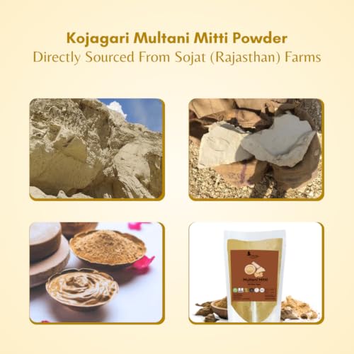 Image of Herbal Multani Mitti, Sandalwood, Beetroot, Rice Powder Mask by Kojagari (Combo of 4) | For Face pack | Reduce Acne, Darkspots, Pigmentation, D Tan | Bright and Glowing Skin |