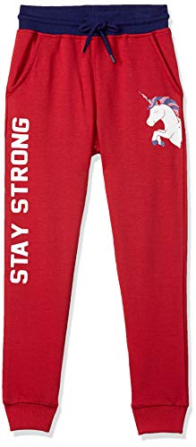 Image of Amazon Brand - Jam & Honey Girls Regular Fit Track Pants | Super Soft 100% Cotton Printed Pants /Jogger for Girls