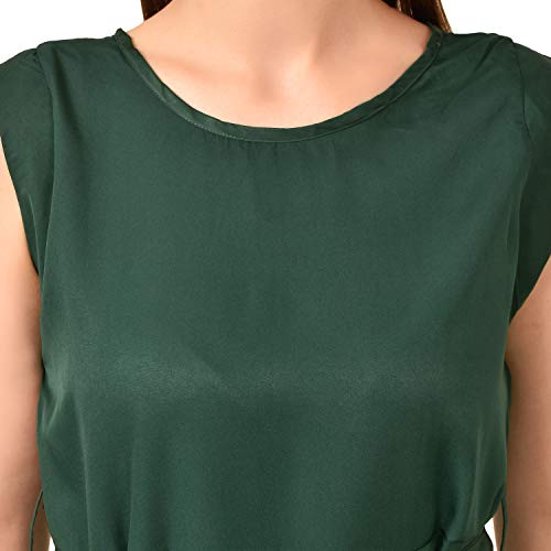 Image of Women's Sleeveless Peplum Top with Waist Tie Belt
