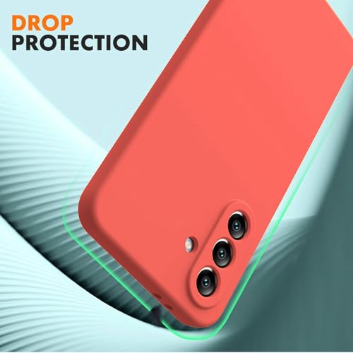 Image of DIZORO Microfiber Candy Cover for Samsung Galaxy F36 5G Full Camera Protection Premium Liquid Silicon Case Flexible Bumper Case for Samsung Galaxy F36 5G Coral