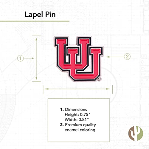 Image of Desert Cactus University of Utah Lapel Pin UTAH Utes Made of Metal for Formal Wear, Bag and Hat Jewelry, and Tie Tack