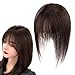 Human Hair Toppers Clip In Crown Toppers Hair For Women Straight Wiglets Hairpieces for Mild Hairs Loss Volume Cover Hairs (Dark brown,35cm)