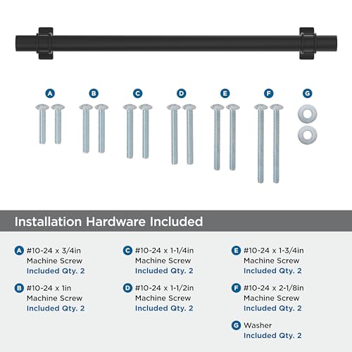 Image of Amerock Davenport 12 inch (305mm) Center-to-Center Matte Black Appliance Pull, BP36697MB