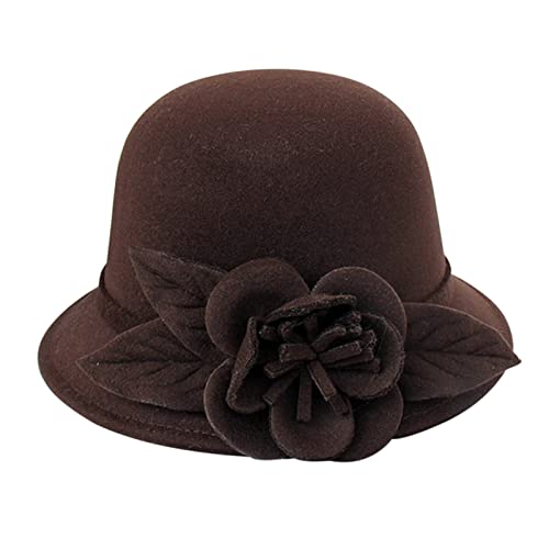 Generisch - y flores de invierno para mujer, parte superior redonda, informal, gorra de basina, gorro de melón de invierno, G, M