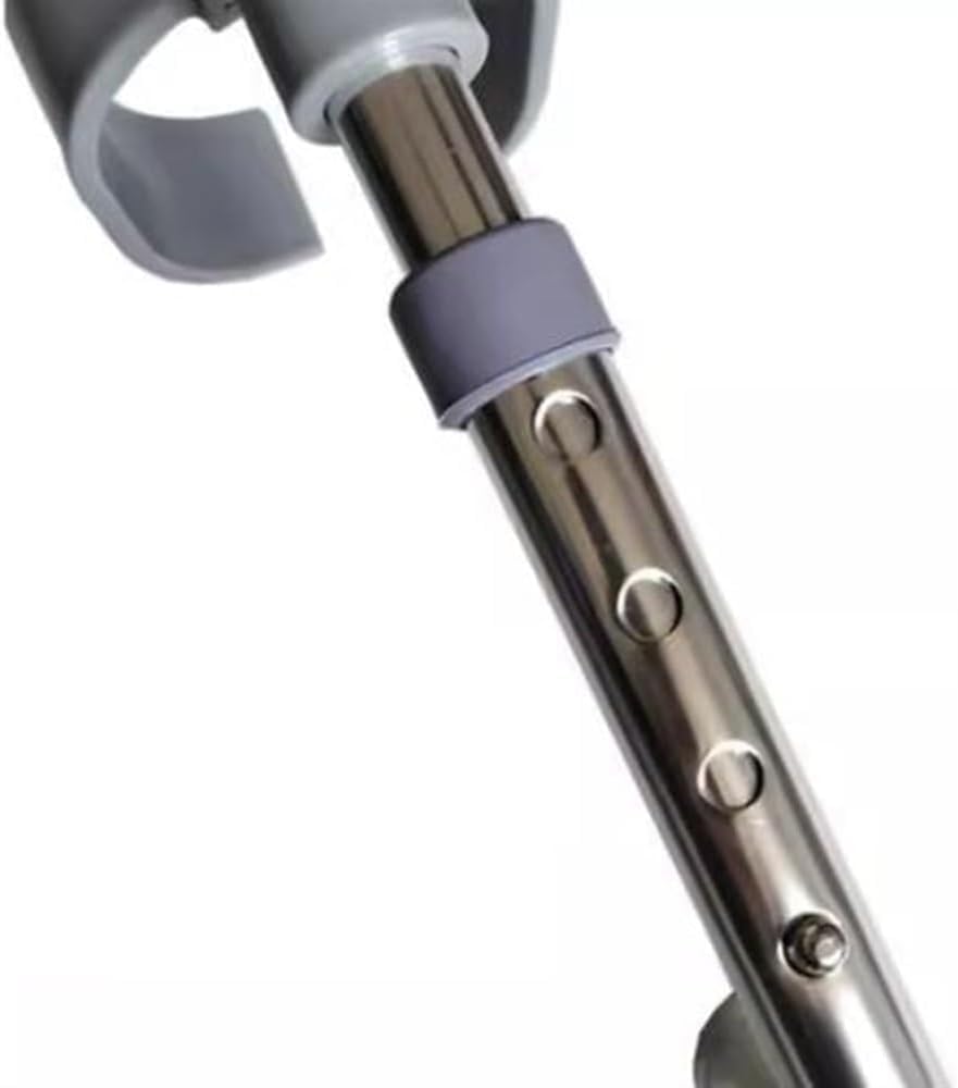 Muletas ajustables para antebrazo para adultos, diseño plegable de aluminio ligero con puño cerrado giratorio y asas ergonómicas para la muñeca, apoyo cómodo para la movilidad