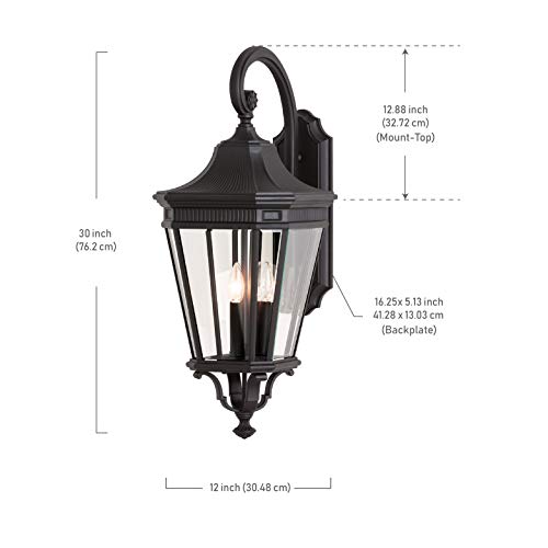 Image of Generation Lighting OL5404BK Cotswold Lane Outdoor Wall Lantern Aluminum Approved for Wet Locations in Traditional Style-1, 1-Light, cETL Listed, Safety Rated for Wet Locations