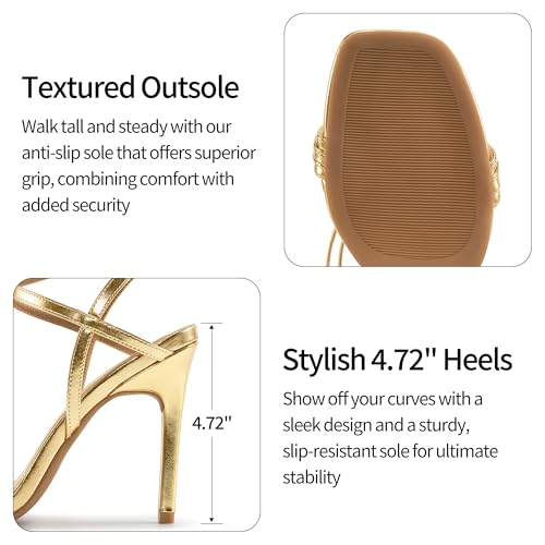 Strappy Heels for Women Dressy: Comfortable Ladies Stiletto Sandals for Prom Party - 2025 Bridal Wedding Heels4