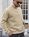 QOSOQ Men's Quarter Zip Sweatshirt Pullover Sweater Casual Long Sleeve Stand Collar Quarter Sweaters Khaki