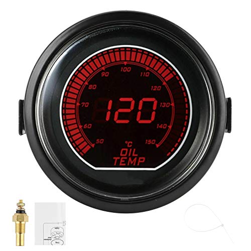 Indicatore Della Temperatura Dell'acqua Con Luce LED Blu Digitale Per Motore Auto Da 2" E 52 Mm Nero 79141675 - Foto 6