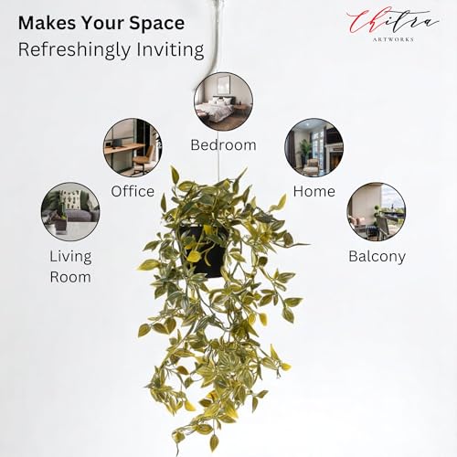 Image of Chitra Artificial Fern Plant with Pot for Home, Office, Living Room & Counter Decoration | Realistic Faux Greenery for Indoor Use | Durable Plastic Pot (7)