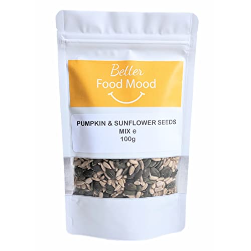 BetterFoodMood Raw Sunflower & Pumpkin Seeds Mix 100g | Unsalted Unroasted Sunflower and Pumpkin Seeds for Eating | Rich in Antioxidants | High in Protein | For Smoothies, Oatmeal, Baking