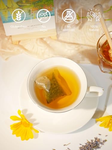Image of TeeLux Chamomile Lavender Tea Bags, Chamomile & Lavender & Lemon Balm Herbal Tea, Caffeine Free, Soothing & Delightful Aroma, 100 Count