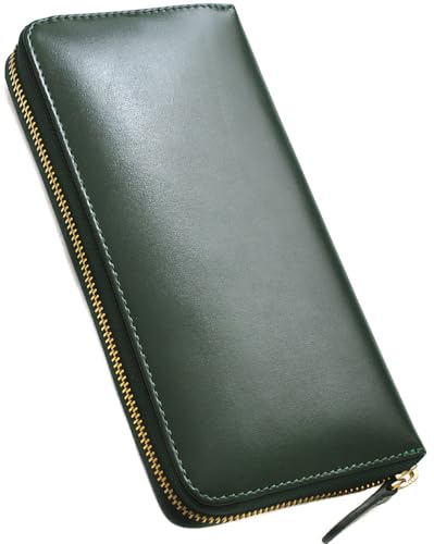グリーン 金運 アップ 風水 財布 メンズ レディース 長財布 本物 本革 牛革 ラウンドファスナー ラウンドジップ 小銭入れあり カード 大容量 軽量 薄い 薄型 多機能 カード収納 カード入れ レザー 使いやすい 長サイフ ロングウォレット 本皮 人気 ブランド 高級 スリム サイフ 高級 緑色 10540-100-109のサムネイル