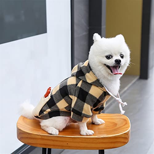 GIBZ Roupas para animais de estimação, moletom com capuz xadrez para cães pequenos, médios e grandes