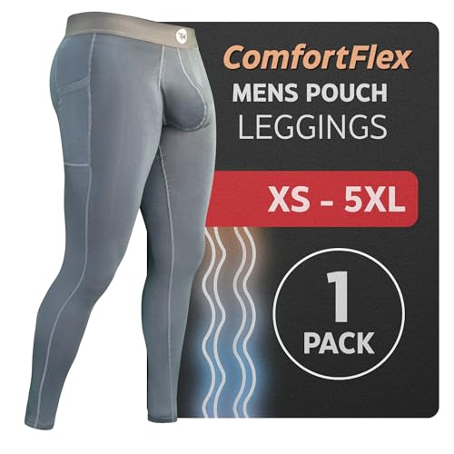 Real Men 28in Modal Leggings D Pouch Xl 1pk Gry Cold Weather Running Tights Men by RM Real Men - Image 2