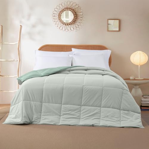 Image of Modern Threads Down Alternative Reversible Comforter Ivory /Sage Green King