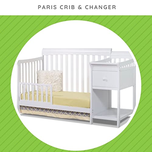 Image of Toddler Bed Safety Guard Rail for Sorelle Convertible Cribs - Solid Wood Rail for Convertible Crib to Toddler Bed Conversion - Safety Bed Rail for Children (Model #151, White)