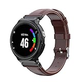 Fit for Garmin Forerunner 235 Watch Bands Women Men, Stylish Leather Replacement Band Bracelet Straps Wrist Band Accessory Fit for Garmin Forerunner 235/235 Lite/ 220/230/ 620/630/ 735XT (Brown) -  hengkang