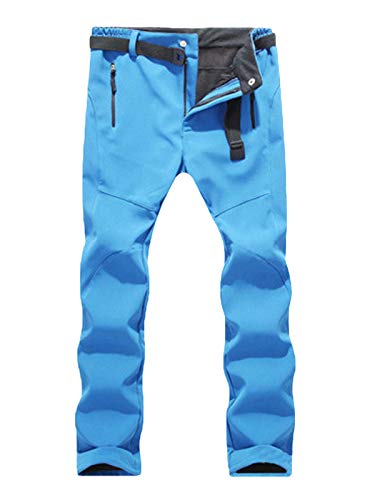 Minetom Damen Wasserdicht Winddicht Funktionshose Softshellhose Lang Wanderhose Trekking Winterhose Wanderhose Outdoorhose Warm Gefüttert Hose Z Blau XS