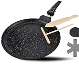 masa de crepes salados para 4 personas ✔CONTENIDO: Sartén para crepes Ø 28cm incl. espátula para la masa, pala de madera, protector de sartén y esponja de limpieza