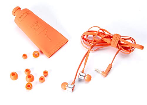 Image of Dual Electronics Painted Tunes A1K Tangle-Free Flat Wire Noise Reducing Earbuds with Built-in Microphone & Carrying Case Orange