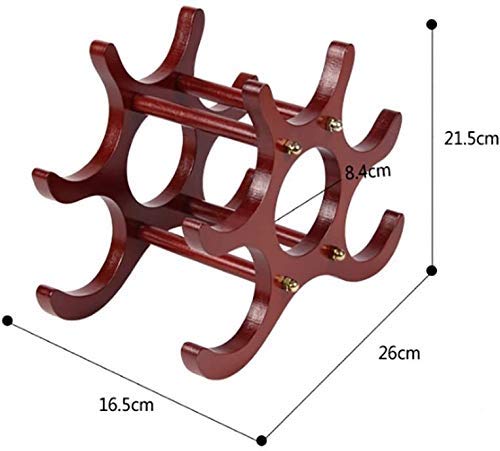 Soporte para Botellas de Vino de Madera Maciza Rojo Oscuro 6 Botellas miniatura 2