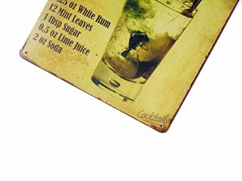 Erlood La Habana Cuba Mojito Drink Tin Sign Wall Retro Metal Bar Pub Poster Metal 12 X 8 #TOP2