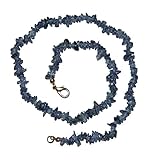 Janni-Shop-Trommelsteine Iolith/Wassersaphir Splitter Kette ca. 45 cm mit goldfarbenen Karabiner Verschluss