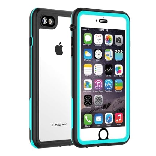 CellEver Waterproof Case for iPhone SE 2020 / iPhone 8 /iPhone 7,4.7-Inch, Clear Waterproof IP68 Certified Shockproof Sandproof Snowproof Full Body Sealed Protective Transparent Cover KZ (Ocean Blue)